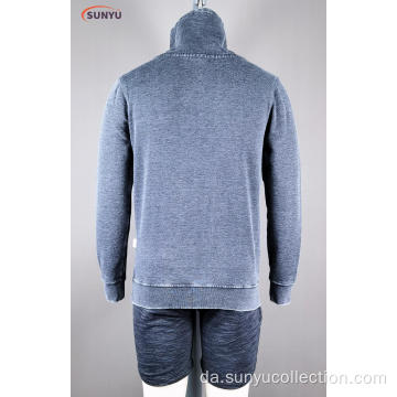 Mænds Longsleeve Standcollar Sweatshirt uden hætte